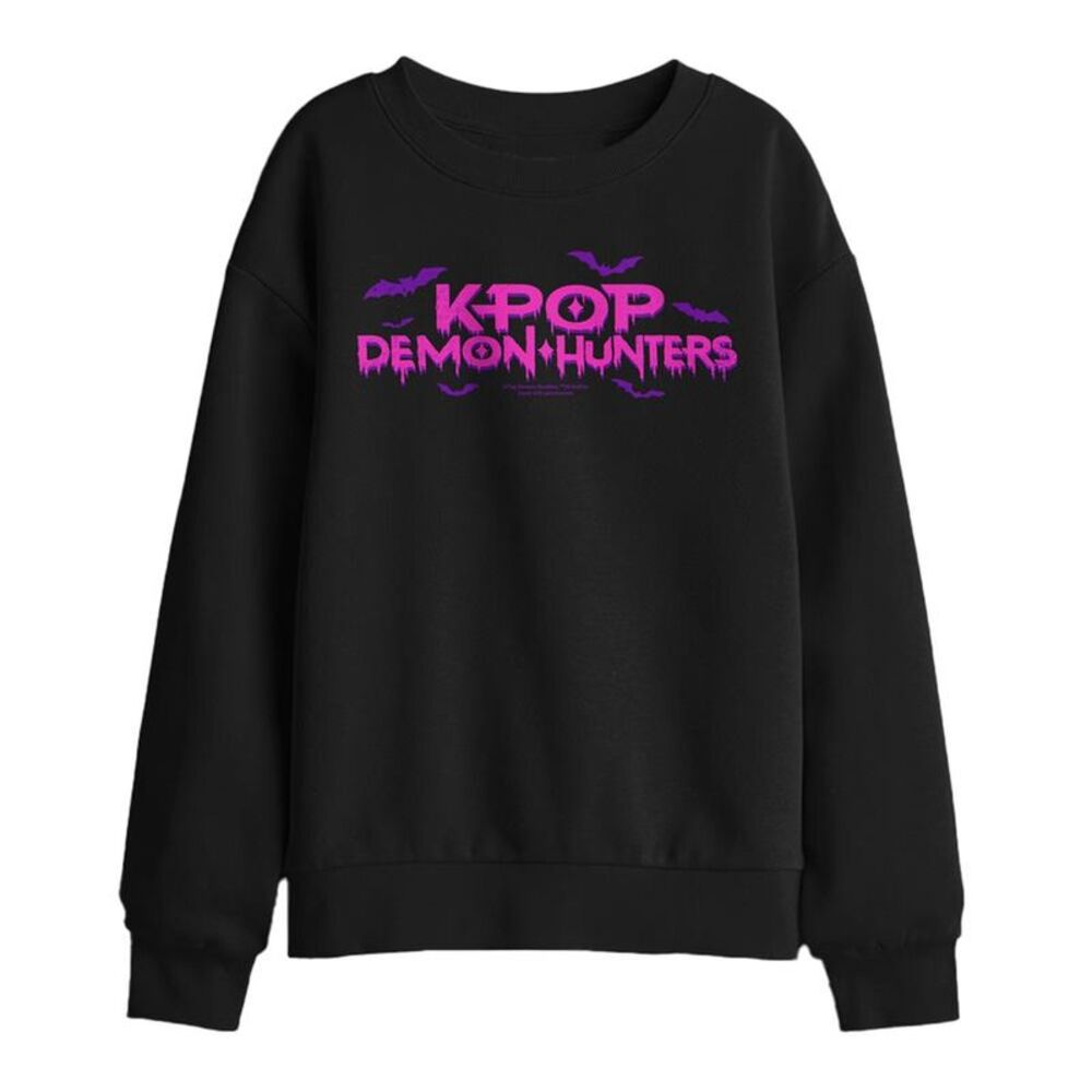 K-Pop Demon Hunters Childrens/Kids Drip Logo Halloween Sweatshirt / Black